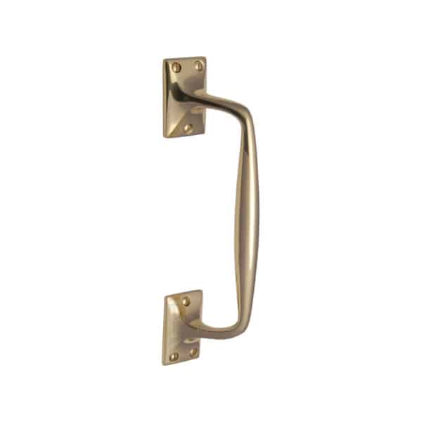 Heritage Brass Door Handle Lever Latch on Round Rose Bauhaus Mitre Knurled Design Polished Brass Finish 1