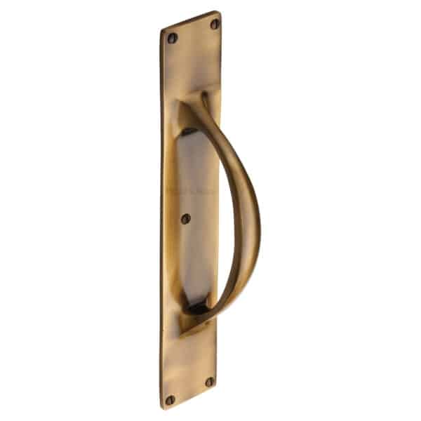 Heritage Brass Door Handle Lever Latch on Round Rose Admiralty Design Antique Brass Finish 1