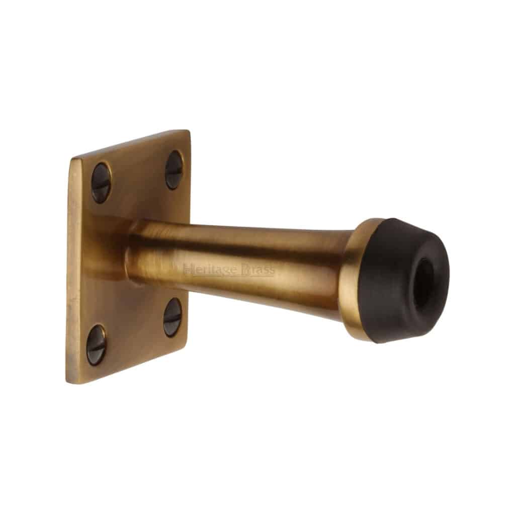 Heritage Brass Door Handle Lever Latch on Round Rose Harmony Design Satin Brass Finish 1