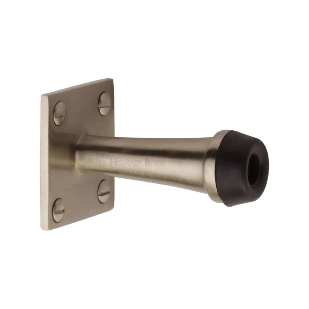 Heritage Brass Door Handle Lever Latch Meridian Design Satin Nickel Finish 1
