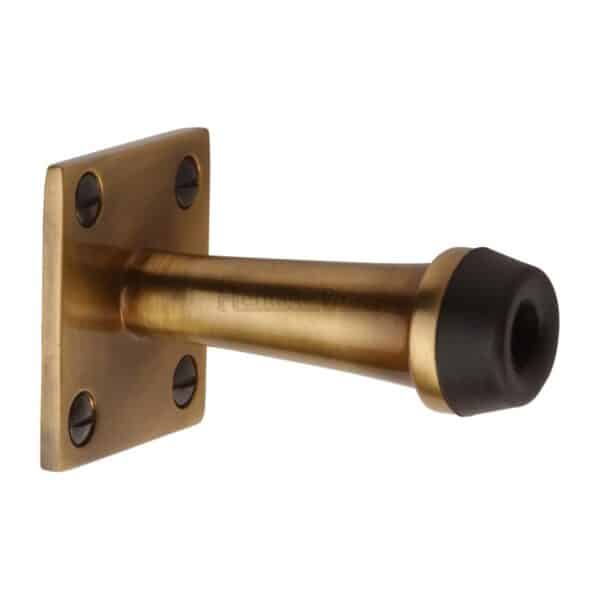 Heritage Brass Door Handle Lever Latch on Round Rose Mercury Design Antique Brass Finish 1