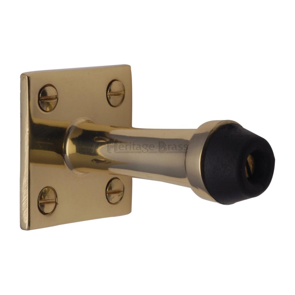 Heritage Brass Door Handle Lever Latch on Round Rose Mercury Design Polished Brass Finish 1