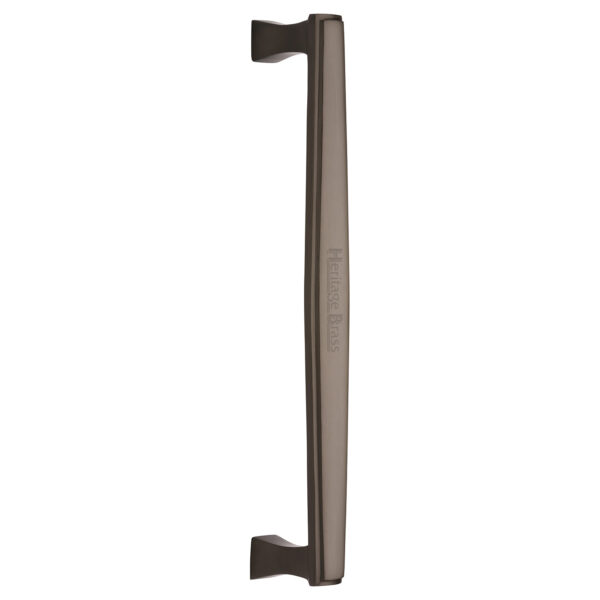 Heritage Brass Door Handle Lever Latch on Round Rose Metro Angled Design Polished Chrome Finish 1