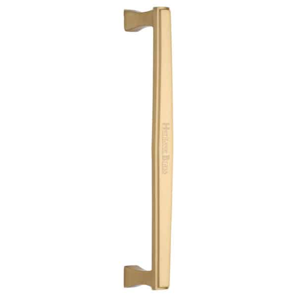 Heritage Brass Door Handle Lever Latch on Round Rose Metro Angled Design Satin Nickel Finish 1
