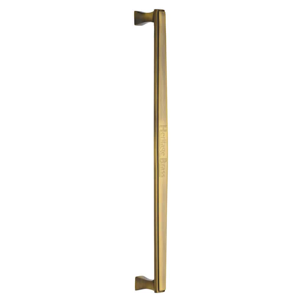 Heritage Brass Door Handle Lever Latch on Round Rose Athena Design Polished Brass Finish 1
