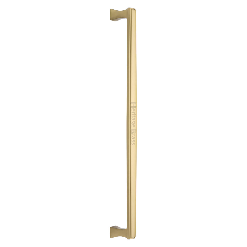 Heritage Brass Door Handle Lever Latch on Round Rose Athena Design Satin Nickel Finish 1