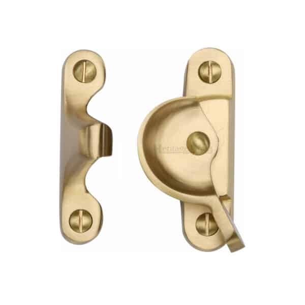 Heritage Brass Door Handle Lever Lock Sophia Design Polished Brass Finish 1