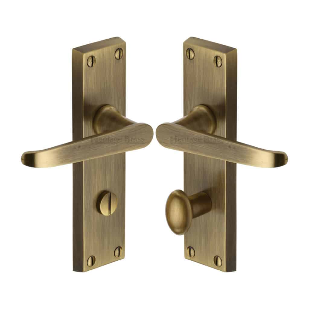 Heritage Brass Cabinet Pull Hexagon Design with Rose 128mm CTC Satin Brass finish 1