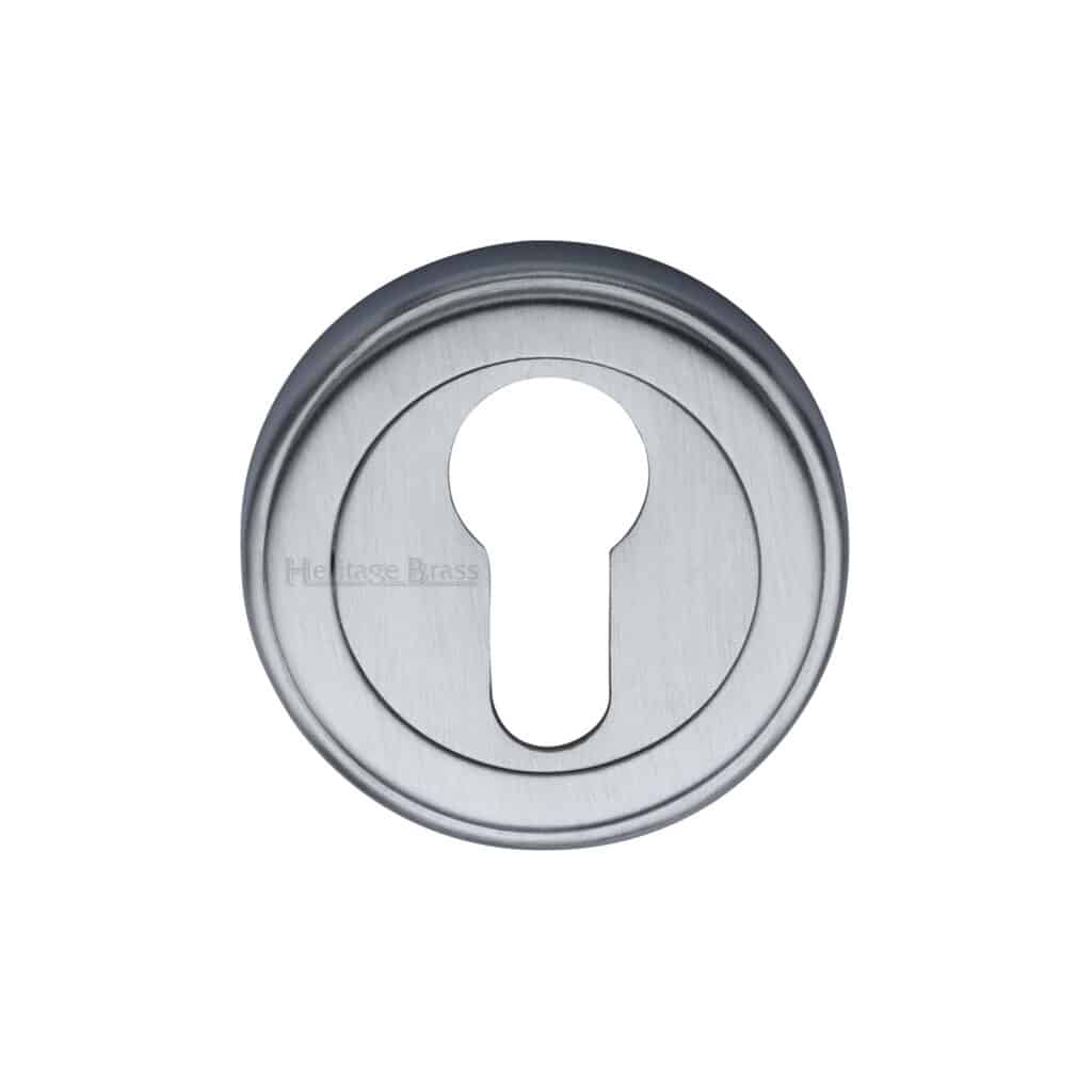 Heritage Brass Door Handle for Privacy Set Bedford Short Design Satin Nickel Finish 1