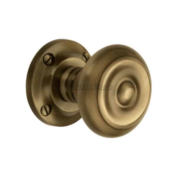 Heritage Brass Door Handle Lever Lock Edwardian Design Mercury Finish 1