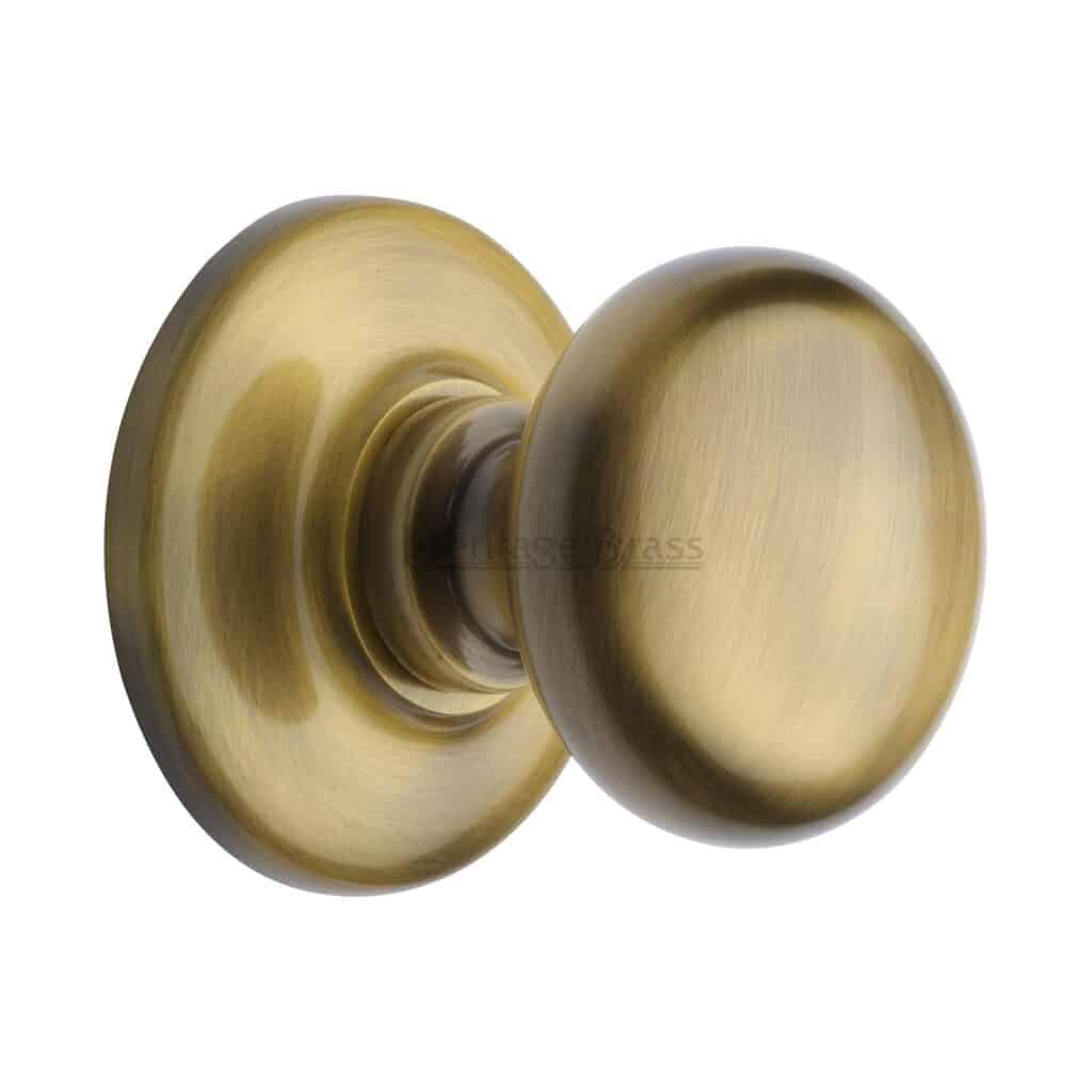 Heritage Brass Door Handle Lever Lock Buckingham Design Mercury Finish 1