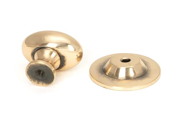 Polished Bronze Oval Cabinet Knob 33mm 3