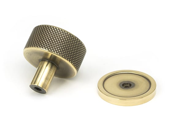 Aged Brass Brompton Cabinet Knob - 32mm (Plain) 3