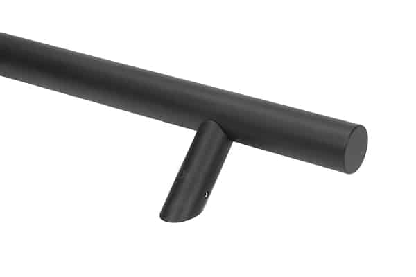 Matt Black (316) 0.6m Offset T Bar Handle Secret Fix 32mm Ø 3