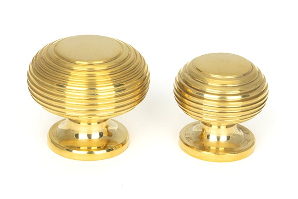 Polished Brass Beehive Cabinet Knob 40mm 3