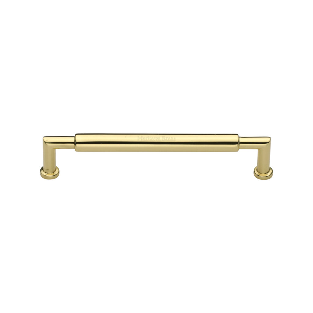 Heritage Brass Cabinet Pull Bauhaus Round Design 152mm CTC Satin Brass Finish 1