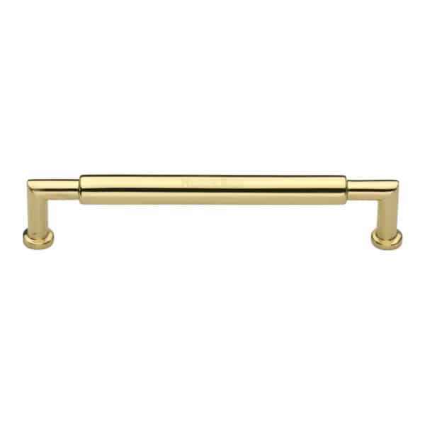 Heritage Brass Cabinet Pull Bauhaus Round Design 254mm CTC Satin Brass Finish 1