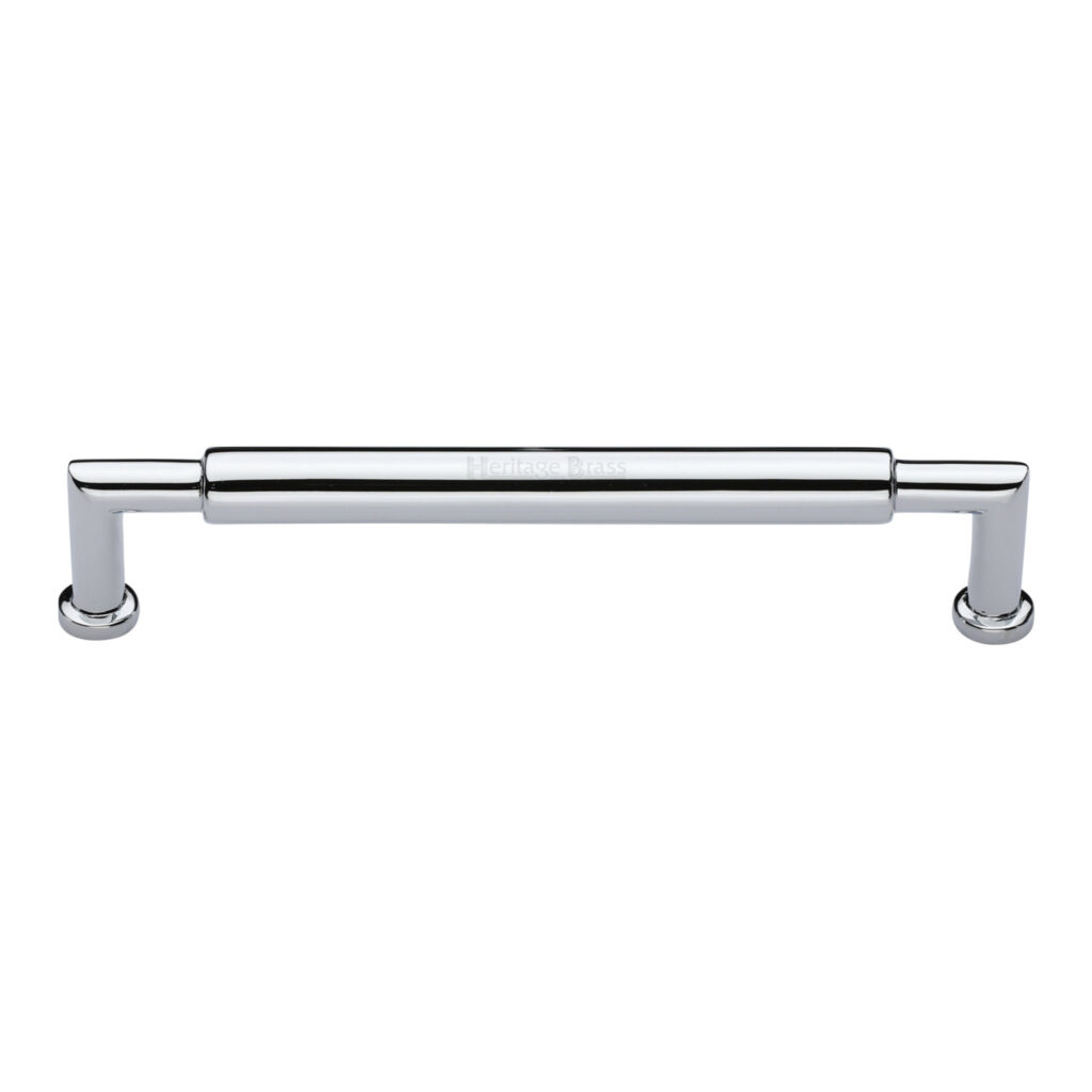 Heritage Brass Cabinet Pull Bauhaus Round Design 254mm CTC Satin Chrome Finish 1