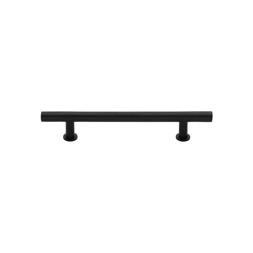 Heritage Brass Cabinet Pull T-Bar Design with 16mm Rose 128mm CTC Polished Chrome Finish 1