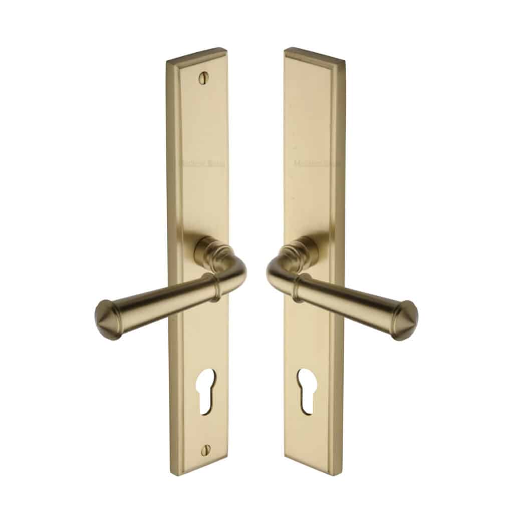 Project Hardware Door Handle for Euro Profile Plate Luca Design Polished Brass Finish 1
