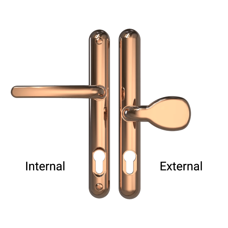 Brisant Secure External Pad Handle - Rose Gold 211mm 2