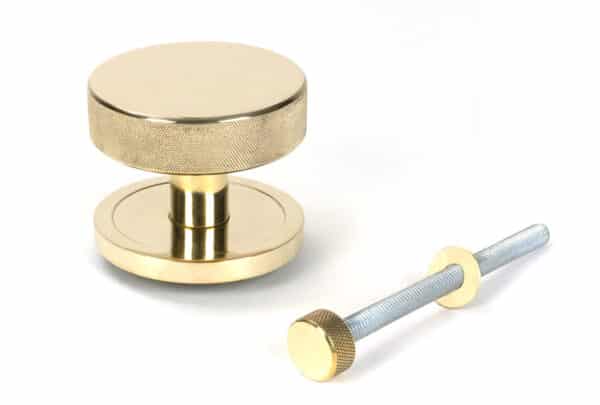 Polished Brass Brompton Centre Door Knob (Plain) 2