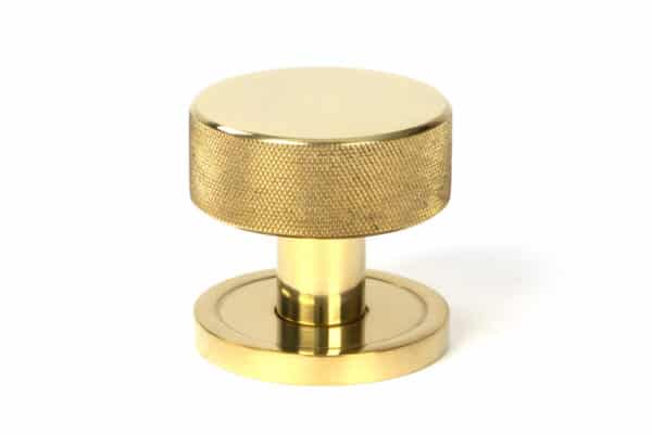 Polished Brass Brompton Mortice/Rim Knob Set (Plain) 2