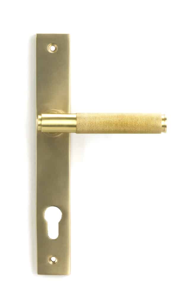 Satin Brass Brompton Slimline Lever Espag. Lock Set 1