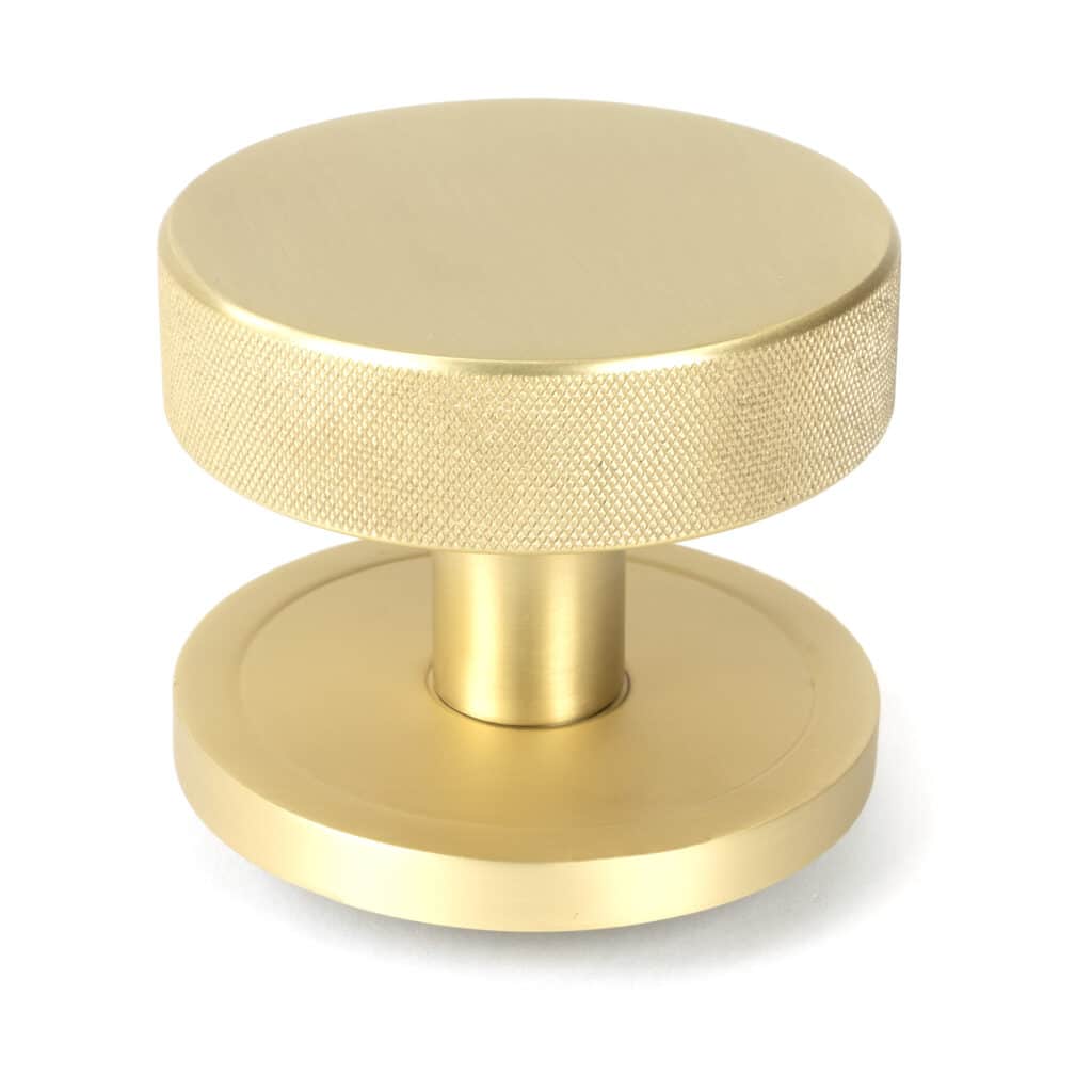 Satin Brass Brompton Centre Door Knob (Plain) 1