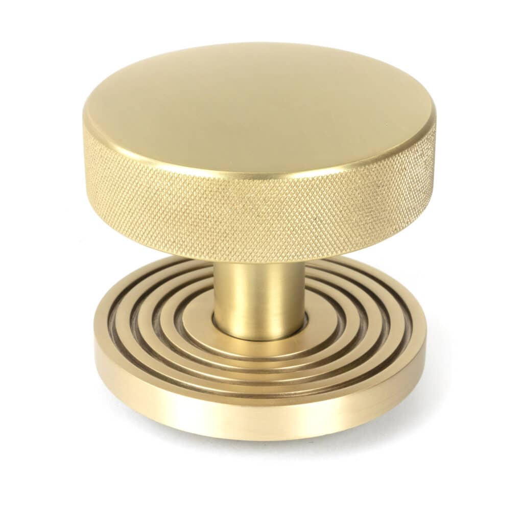 Satin Brass Brompton Centre Door Knob (Beehive) 1