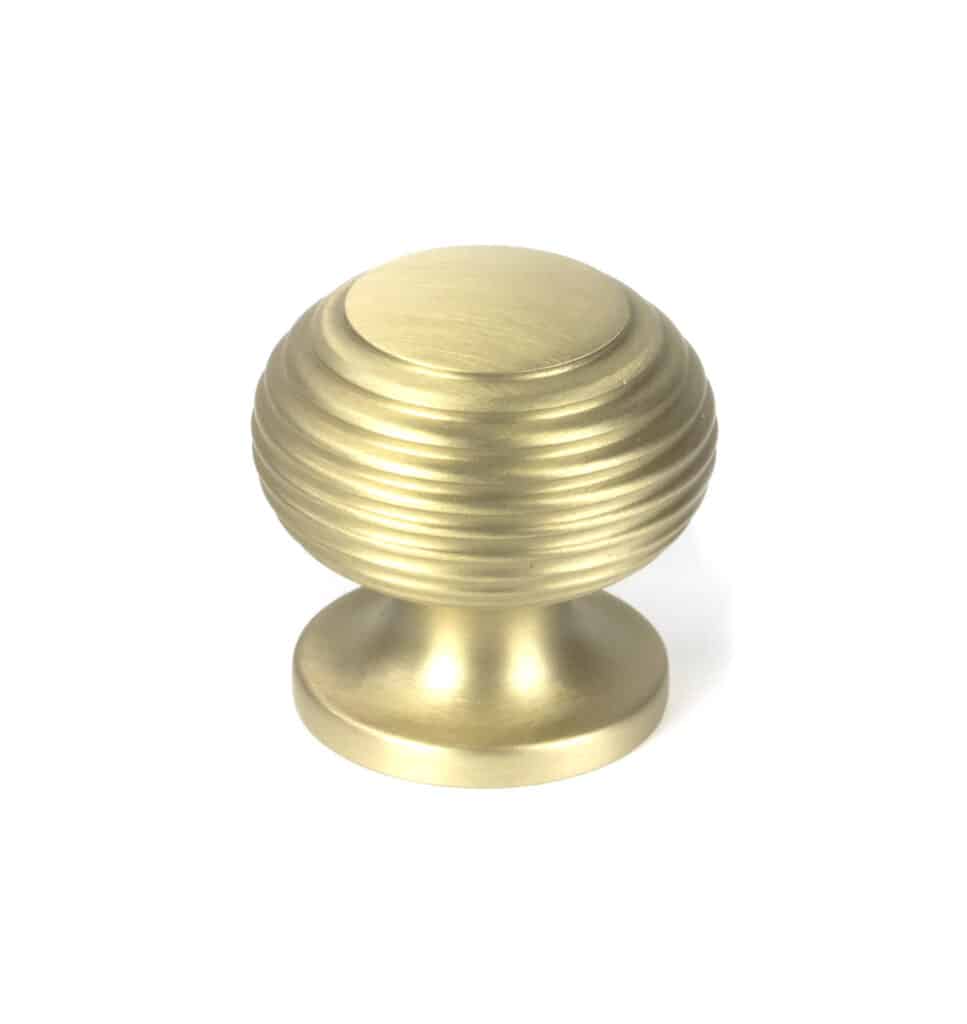Satin Brass Beehive Cabinet Knob 30mm 1