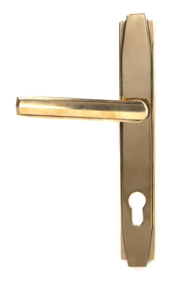 Aged Brass Art Deco Slimline Lever Espag. Lock Set 2