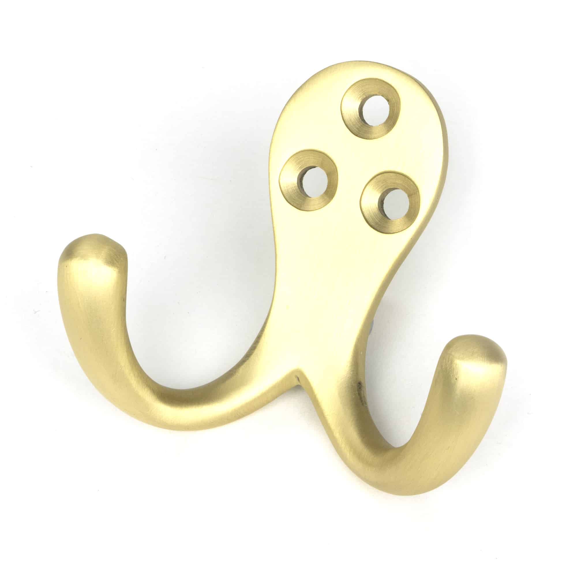 Satin Brass Celtic Double Robe Hook 1