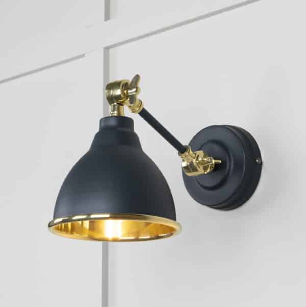 Smooth Brass Brindley Wall Light in Soot 1