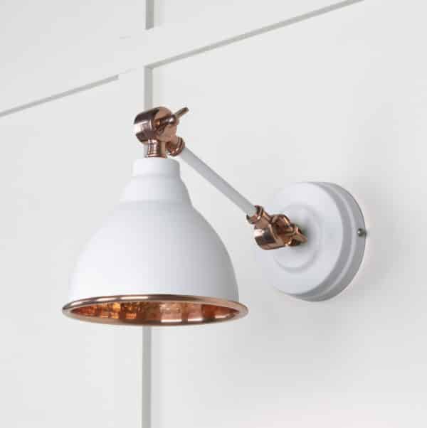 Hammered Copper Brindley Wall Light in Flock 2