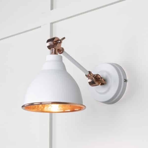 Hammered Copper Brindley Wall Light in Flock 1
