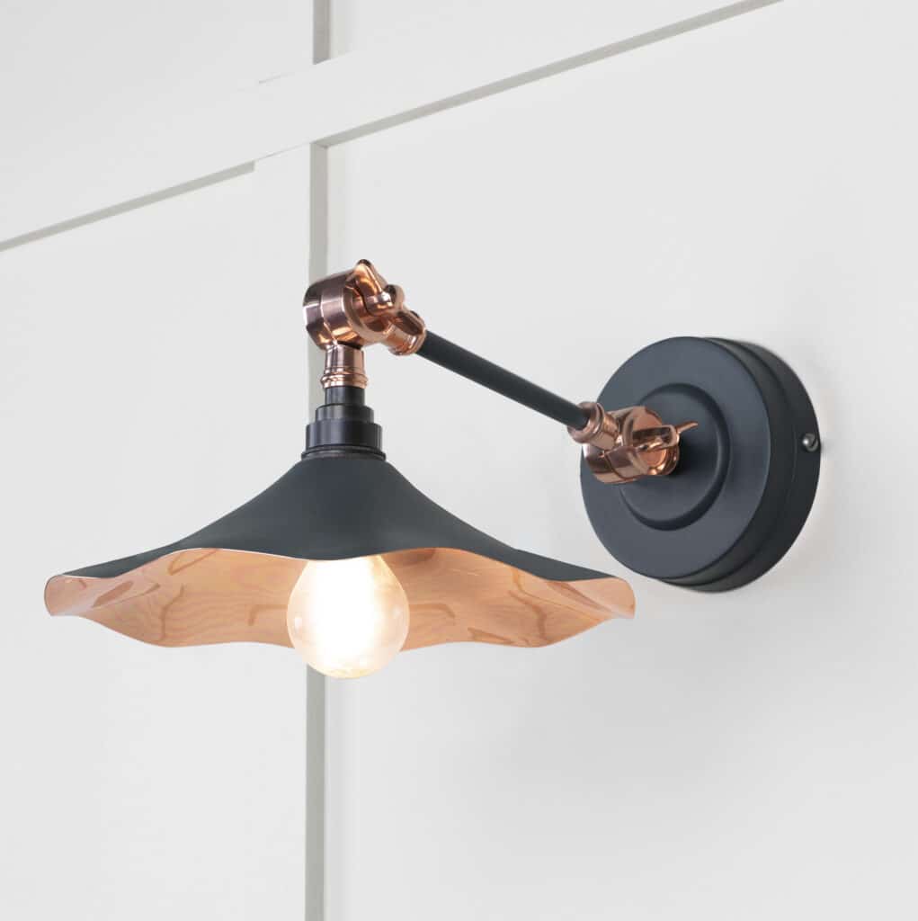 Smooth Copper Flora Wall Light in Soot 1