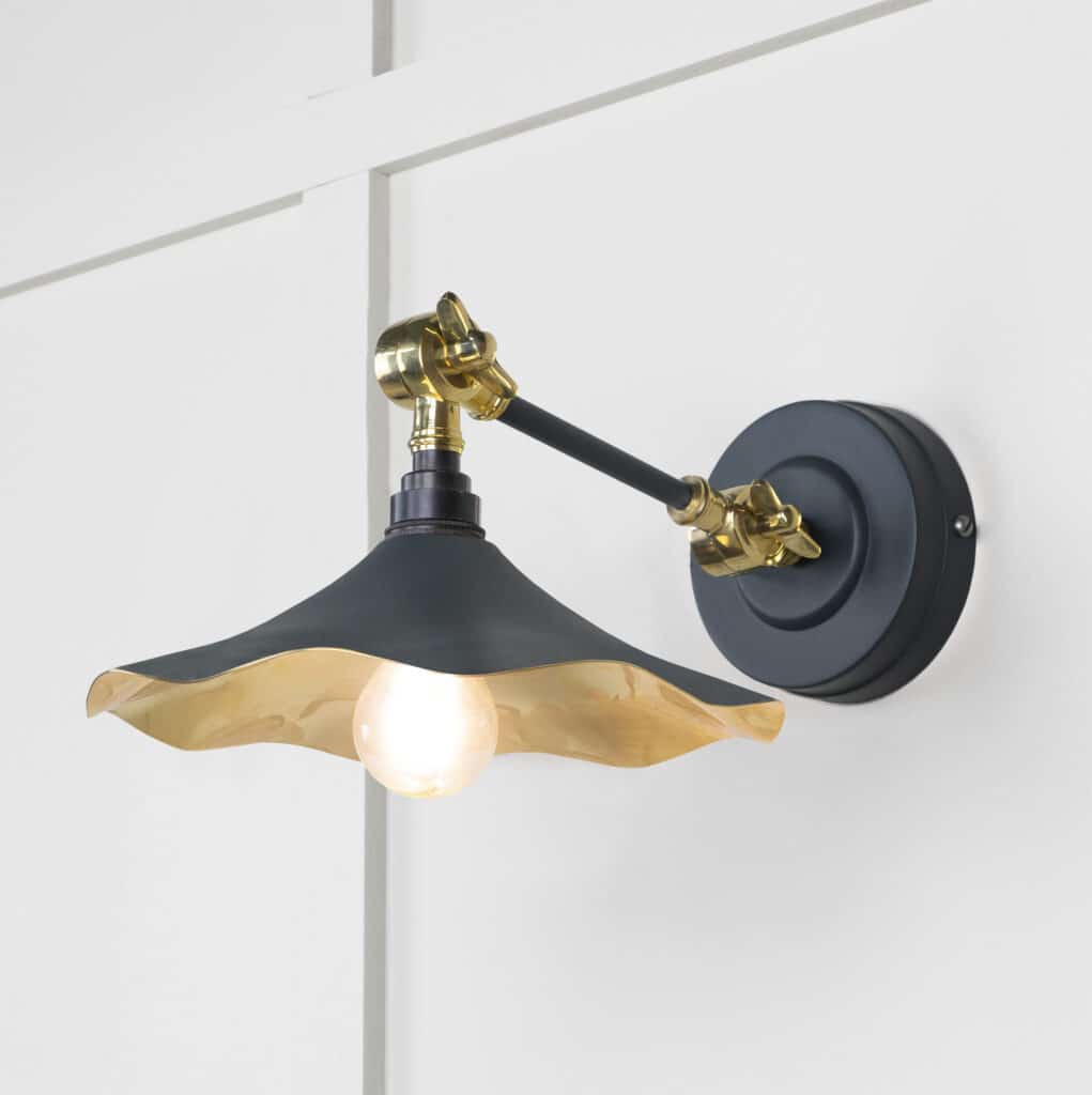 Smooth Brass Flora Wall Light in Soot 1