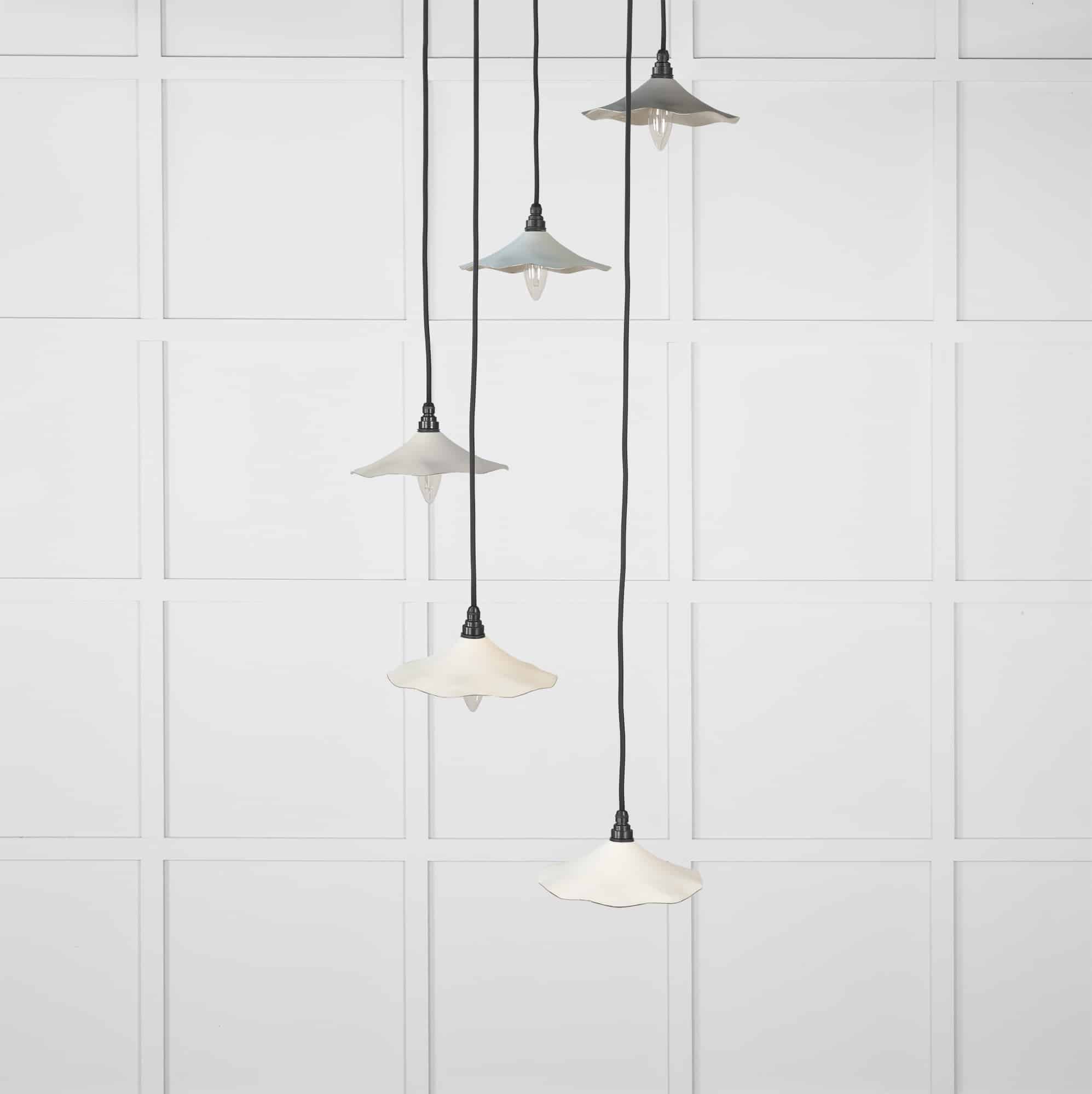 Smooth Nickel Flora Cluster Pendant in Teasel 2