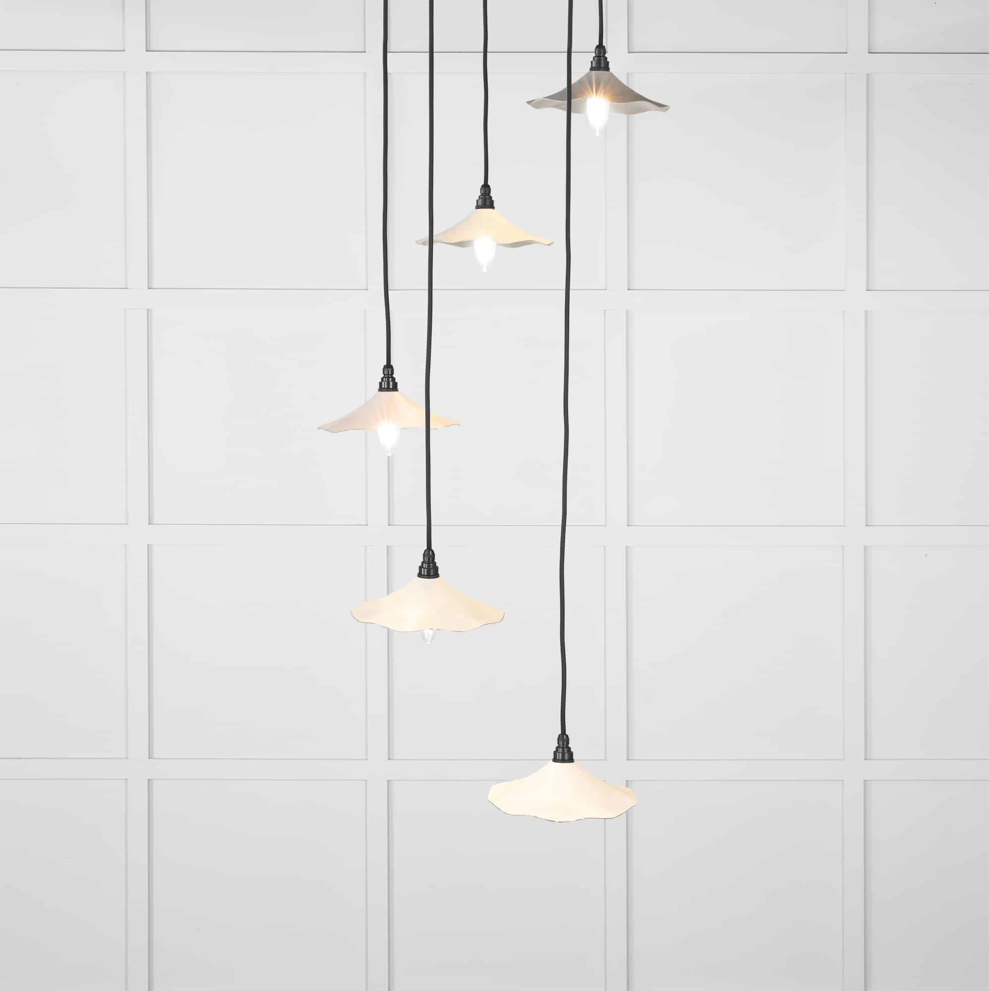 Smooth Nickel Flora Cluster Pendant in Teasel 1