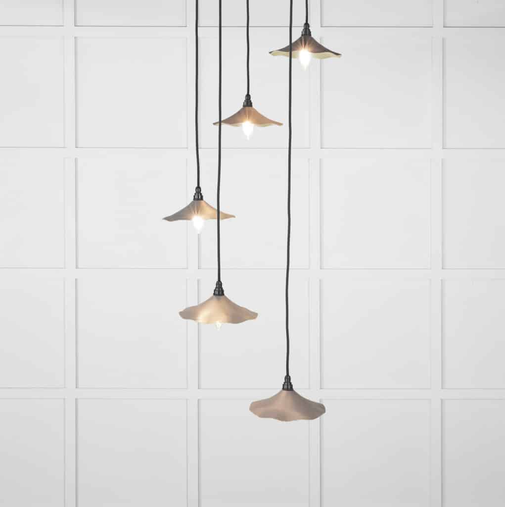Smooth Brass Flora Cluster Pendant in Bluff 1