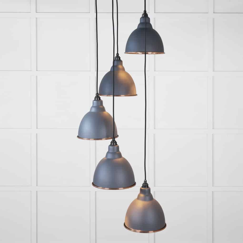 Smooth Copper Brindley Cluster Pendant in Slate 1