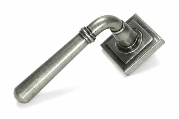 Pewter Newbury Lever on Rose Set (Square) - Unsprung 1