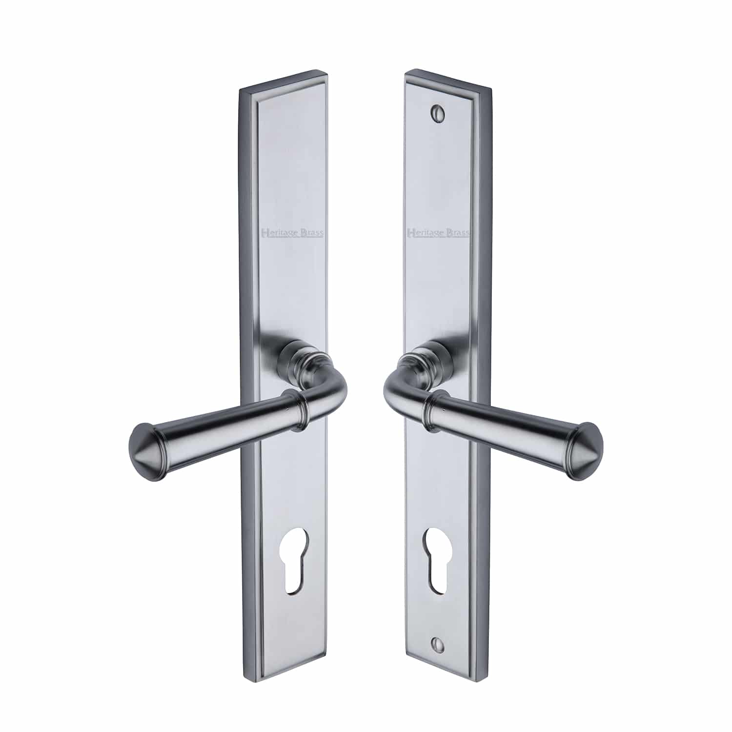 Heritage Brass Multi Point Door Handle - Lever lock Satin Chrome