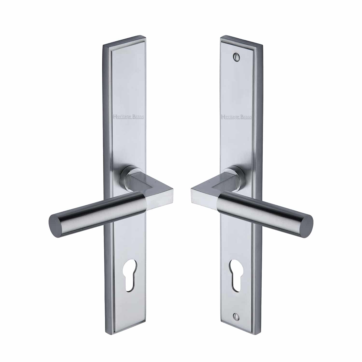 Heritage Brass Multi Point Door Handle - Lever lock Silver