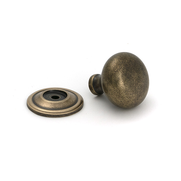 Burnished Brass Mushroom Cabinet Knob 32mm - Image 4