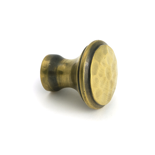 Aged Brass Hammered Cabinet Knob - Small - Image 3
