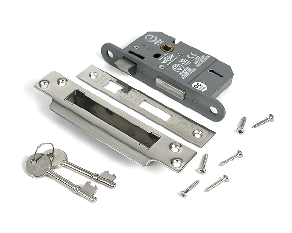 Polished Chrome 2½" 5 Lever BS Sash Lock KA - Image 3